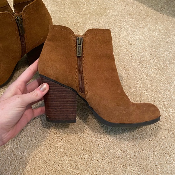Cognac/Brown Heeled Booties - Picture 6 of 7